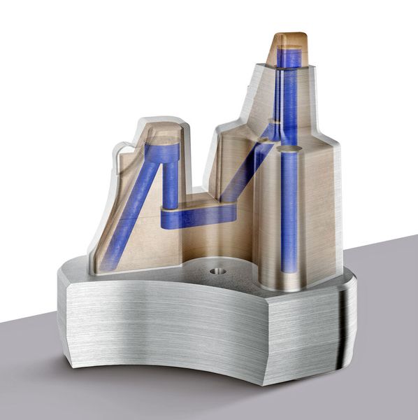 Mould cores exhibit significantly increased cooling for faster component ejection if copper with conformal cooling channels is incorporated into a 3D-printed design.